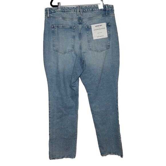 NWT Good American Good Boy Straight Curve Jeans Indigo Light Wash Women Blue 16 - Picture 4 of 7